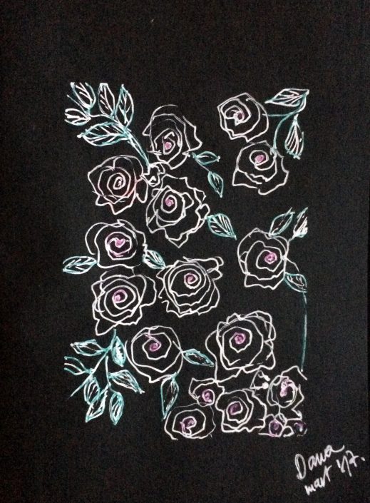 roses on black